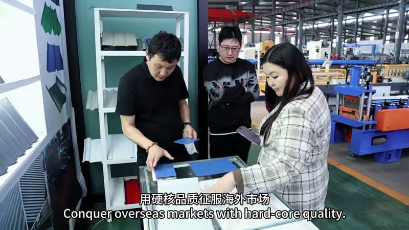 Uzbekistan customers conduct on-site factory inspection and place direct orders for Zhongtuo's cold-formed color steel tile and glazed tile machines.